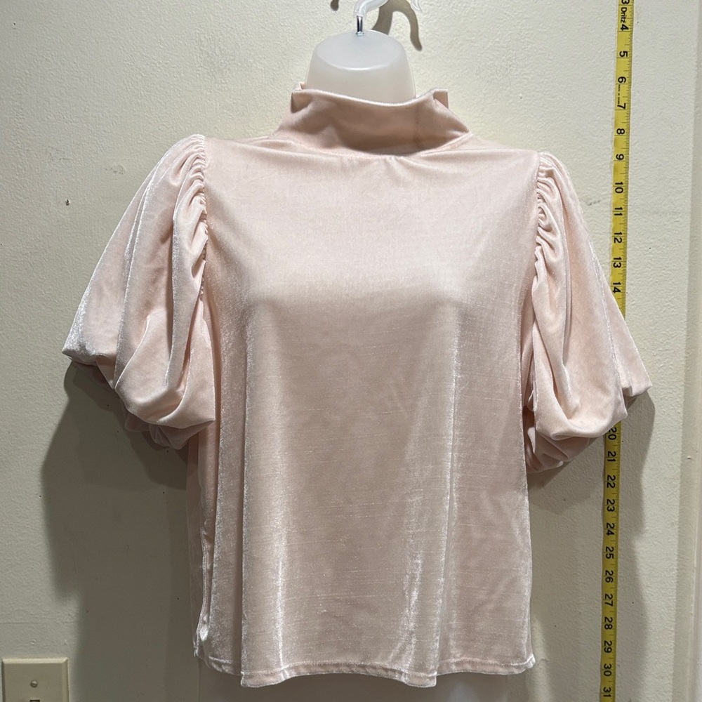 Free People Blush Pink Puff Sleeve Blouse